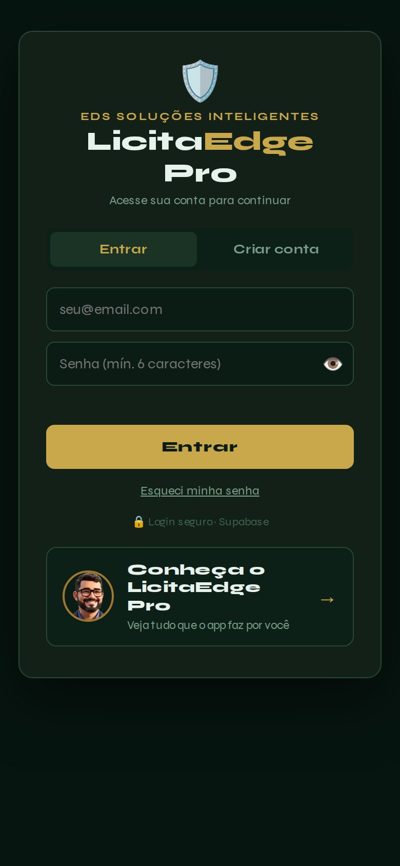 App EDS LicitaEdge Pro no celular